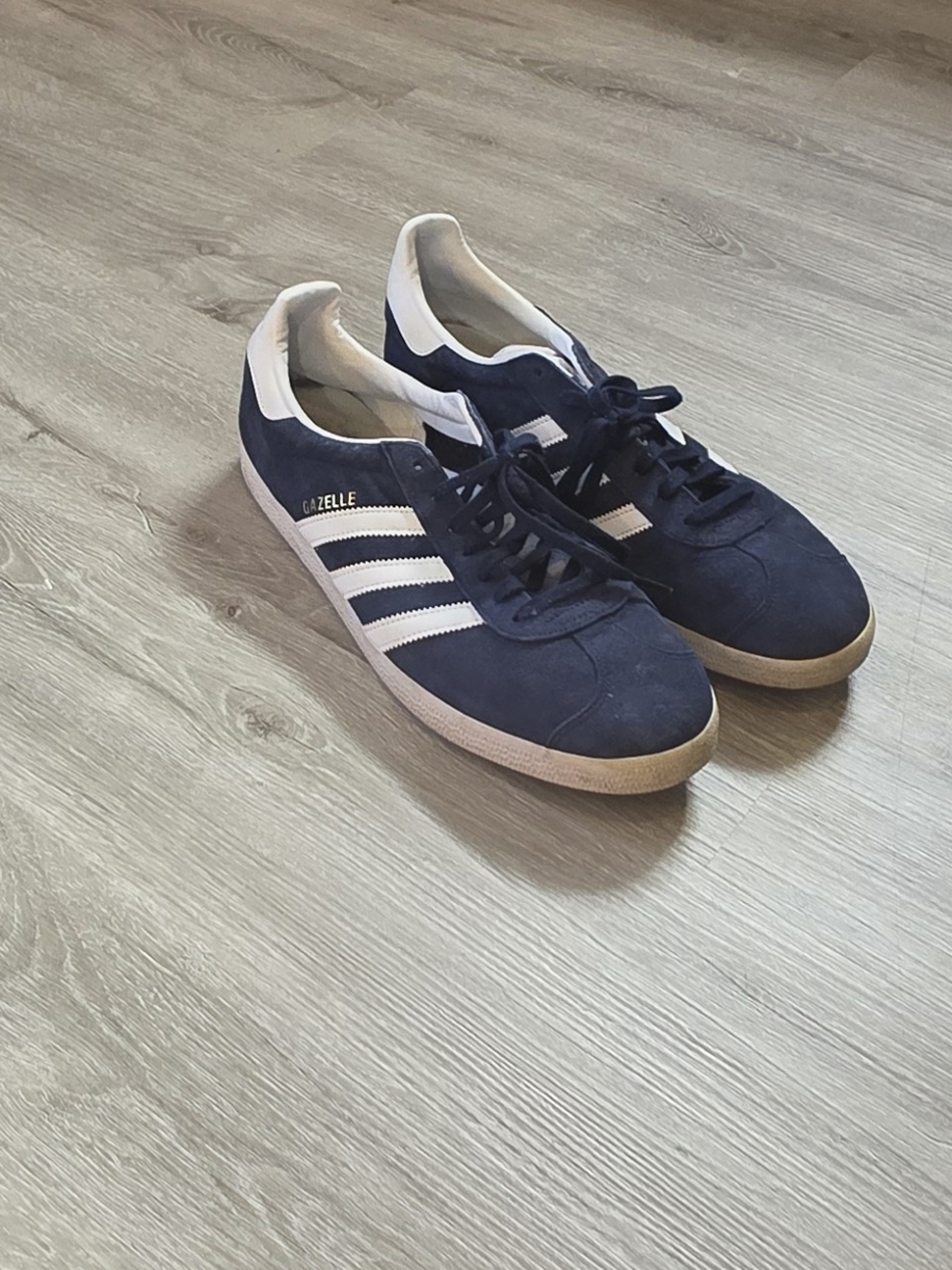 Adidas Gazelle Collegiate Navy/White Low Top Lace Up Suede Men's Sneaker Size 11